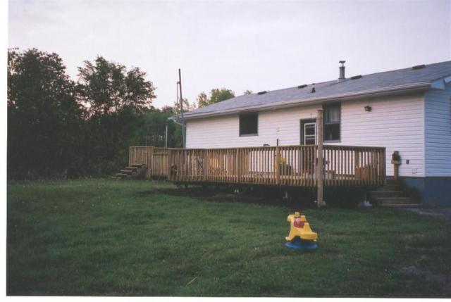 Deck at Danette's home in Fort Frances, Ontario