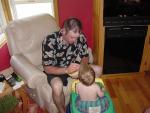 Scott feeding Jack at Grandma's